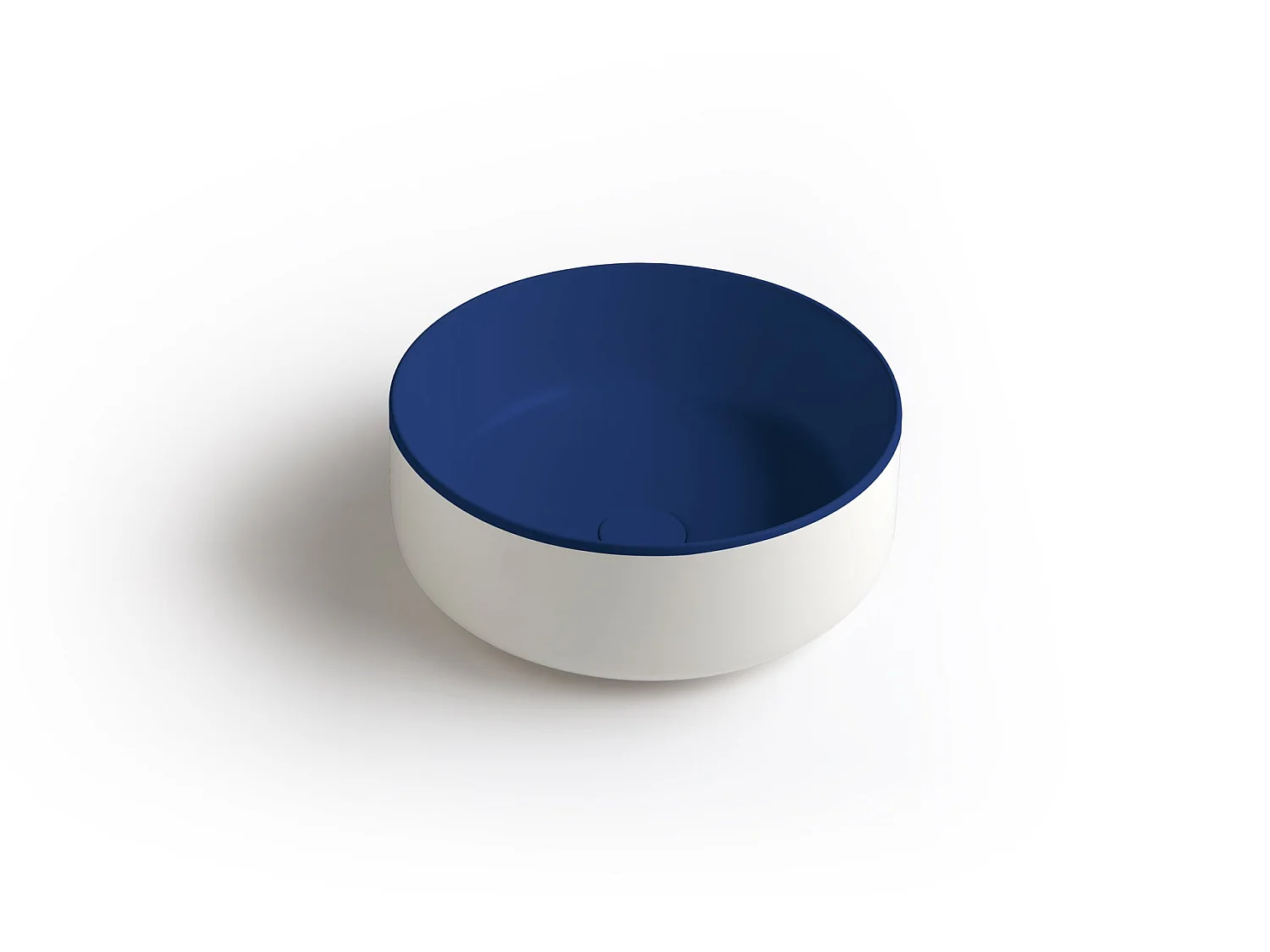 Lavabo rond à poser bicolore bleu/blanc cm 42 Bucchero Bis
