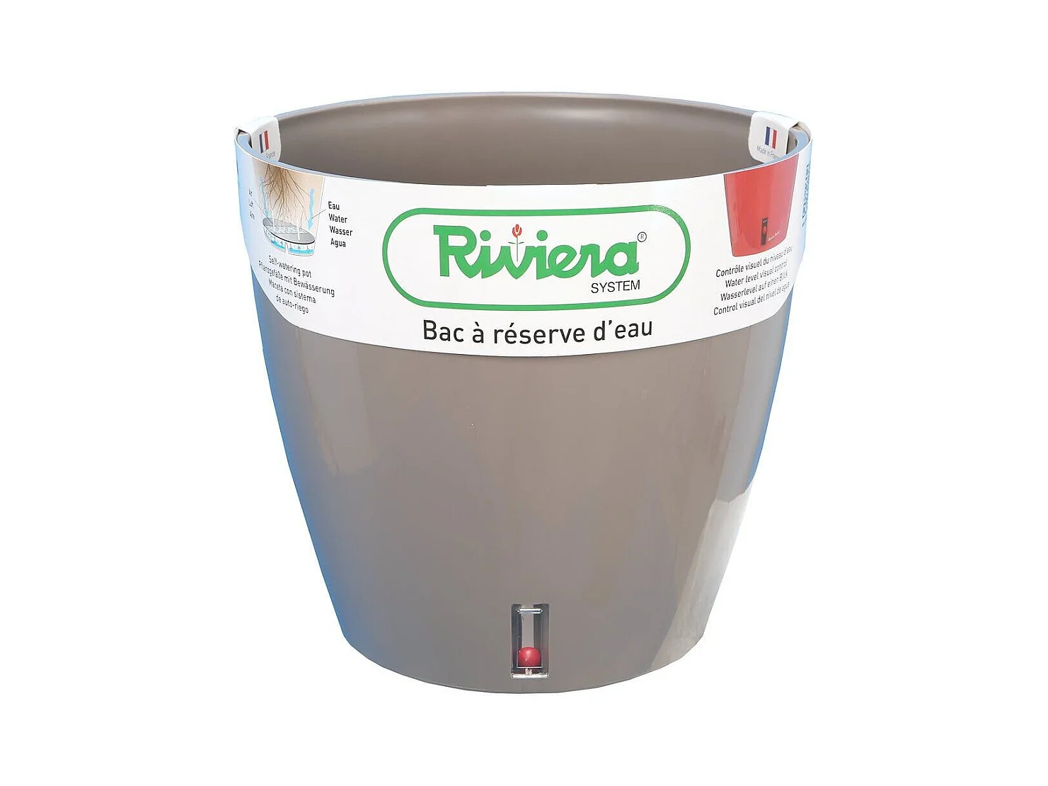 Pot en plastique rond avec réserve d'eau 35 cm Eva