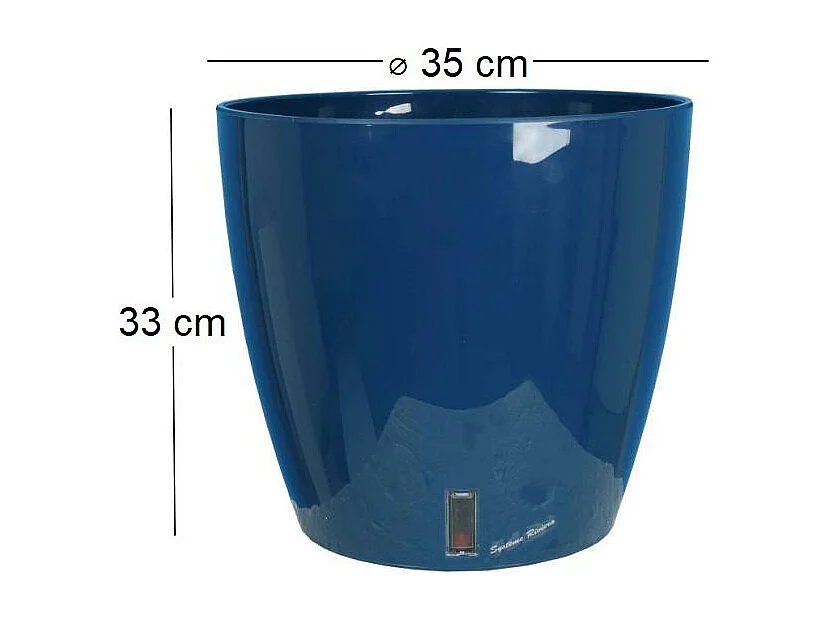 Ronde bloembak - Kunststof Ø 36 cm - Blauw