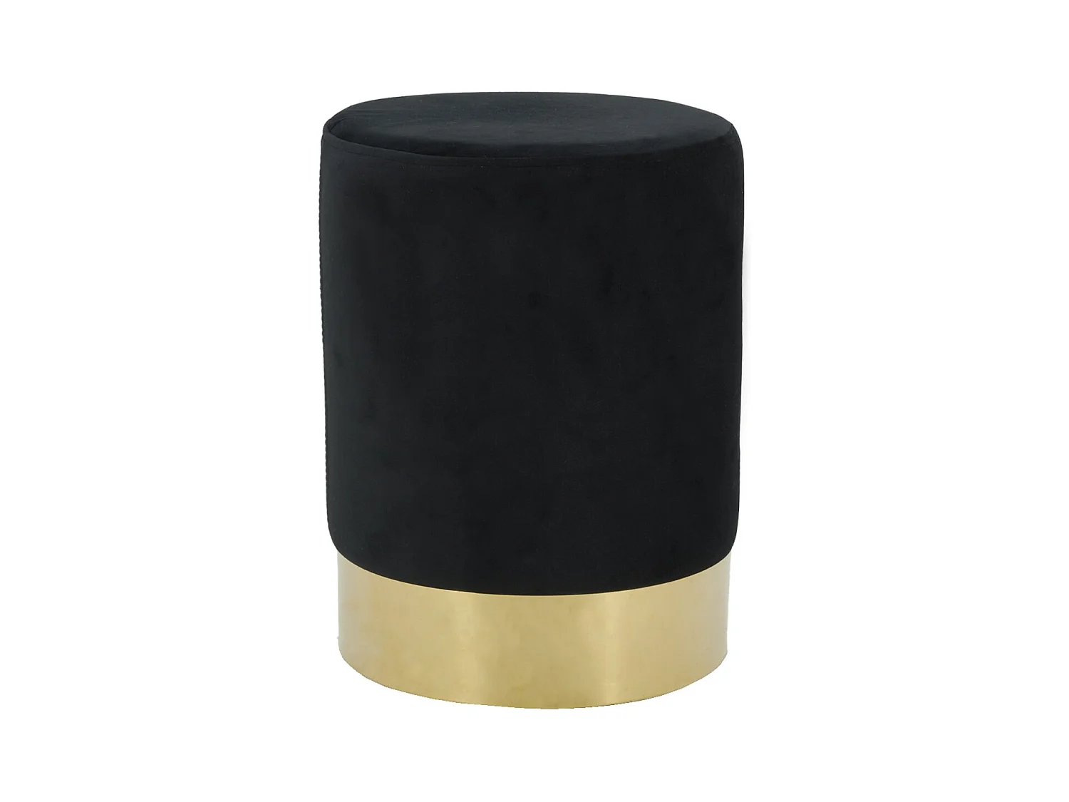 Pouf en velours et métal doré