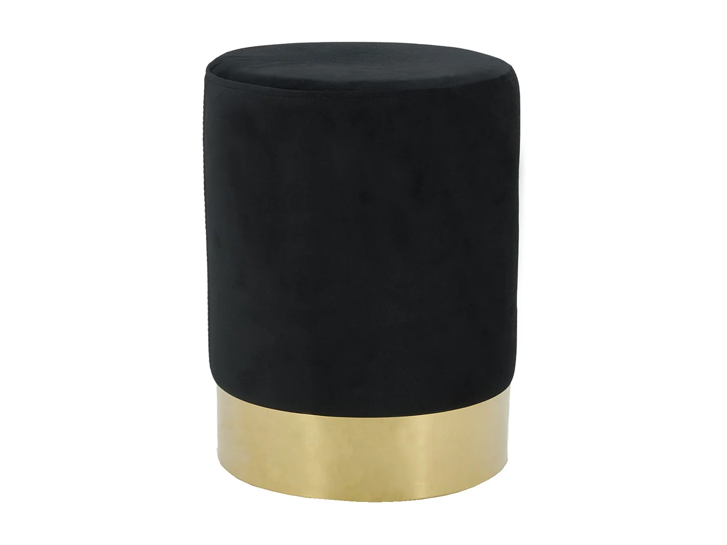Pouf en velours et métal doré