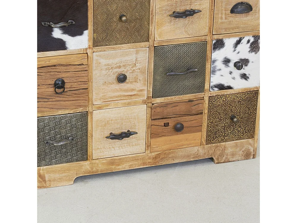 Commode en manguier Vache 20 tiroirs