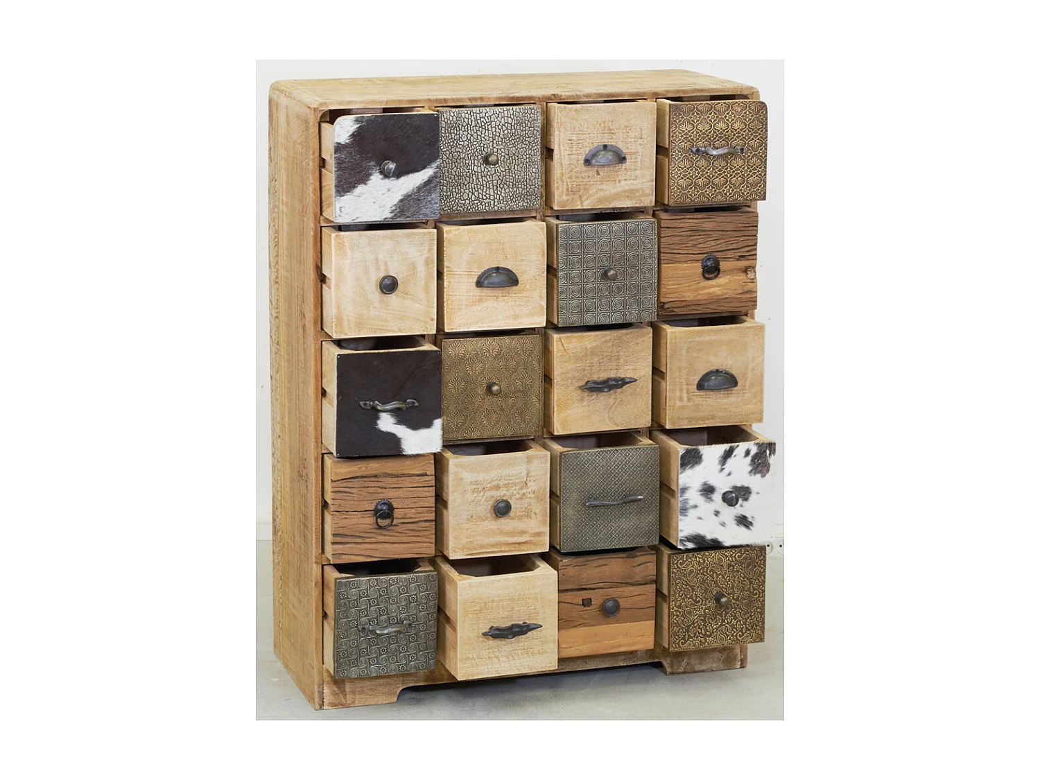 Commode en manguier Vache 20 tiroirs