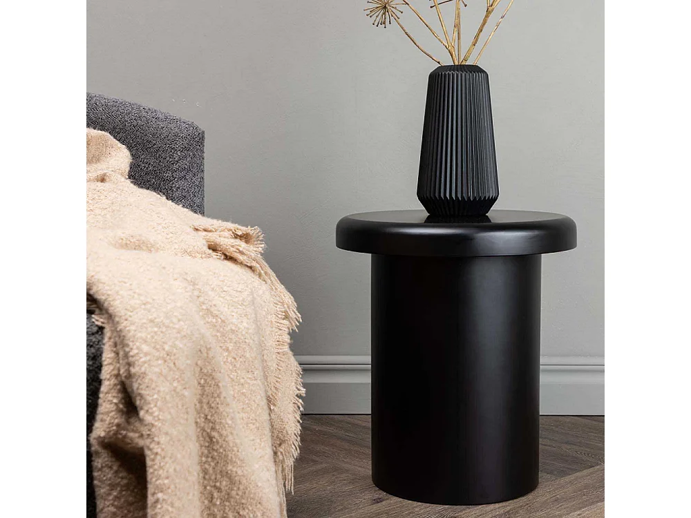 Namsos salontafel , bijzettafel Ø40cm zwart.