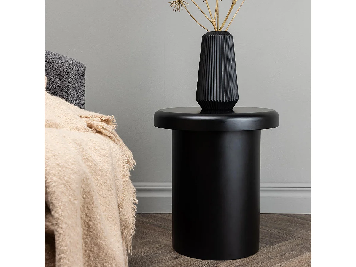 Namsos salontafel , bijzettafel Ø40cm zwart.