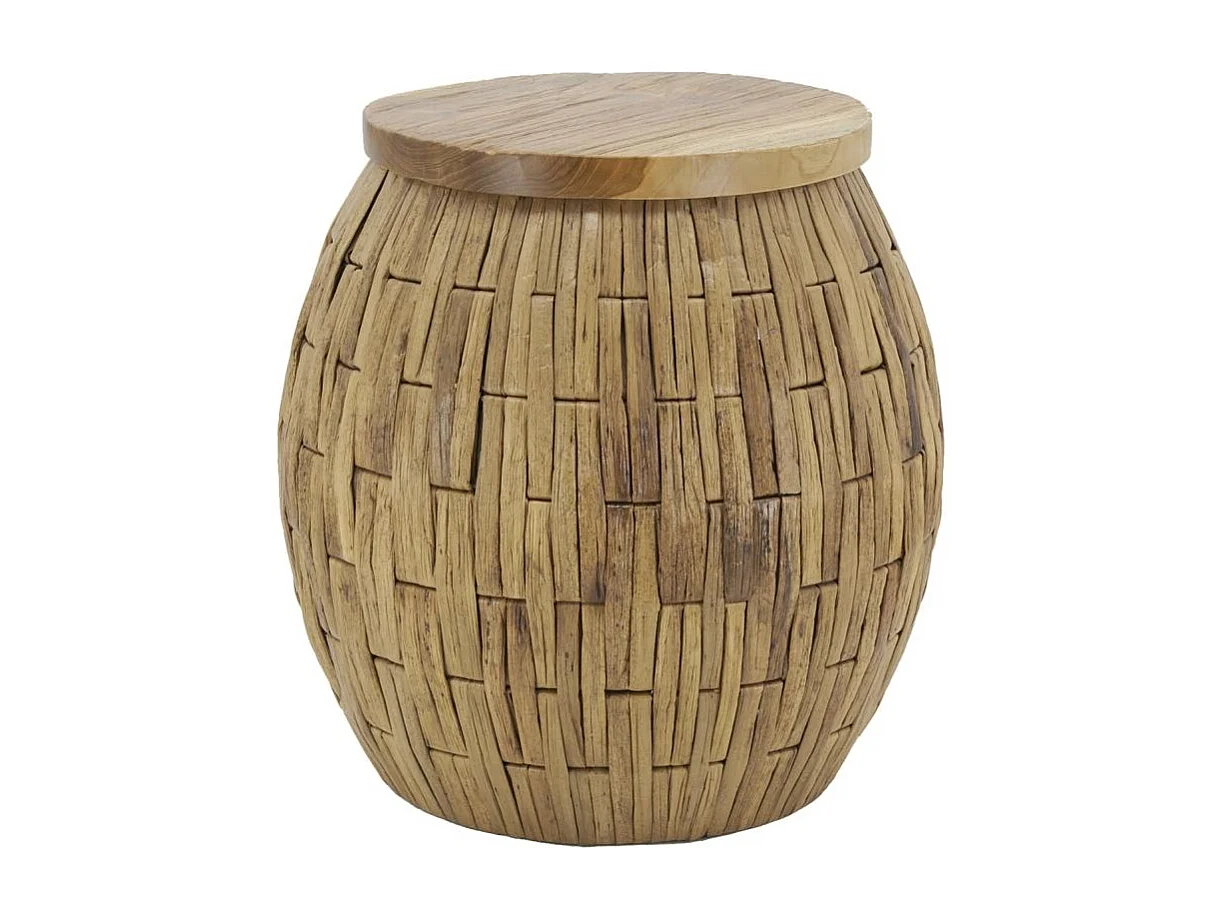 Sellette en jacinthe et teck naturel