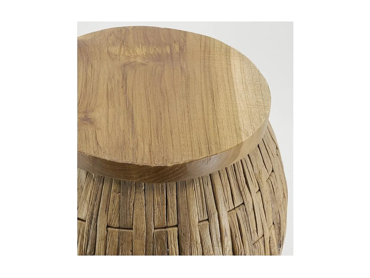 Sellette en jacinthe et teck naturel