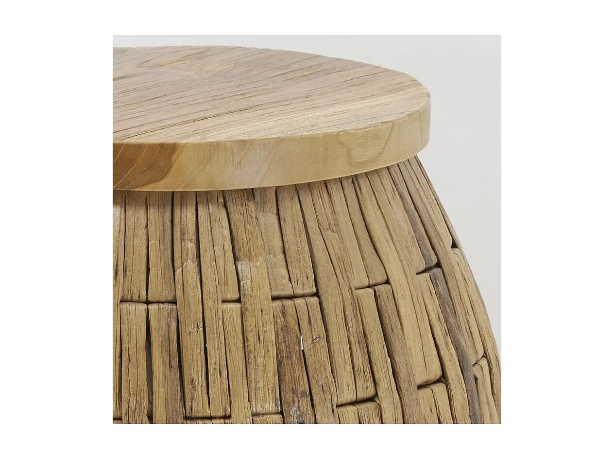 Sellette en jacinthe et teck naturel