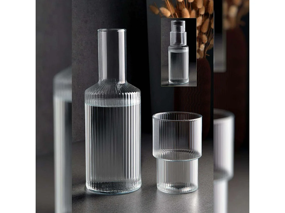 Bouteille en verre bouchon 2 en 1