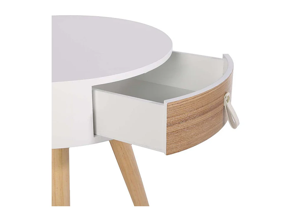 Chevet en bois scandinave Nora (Lot de 2) Blanc