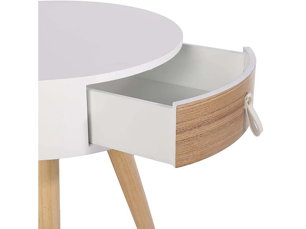 Chevet en bois scandinave Nora (Lot de 2) Blanc