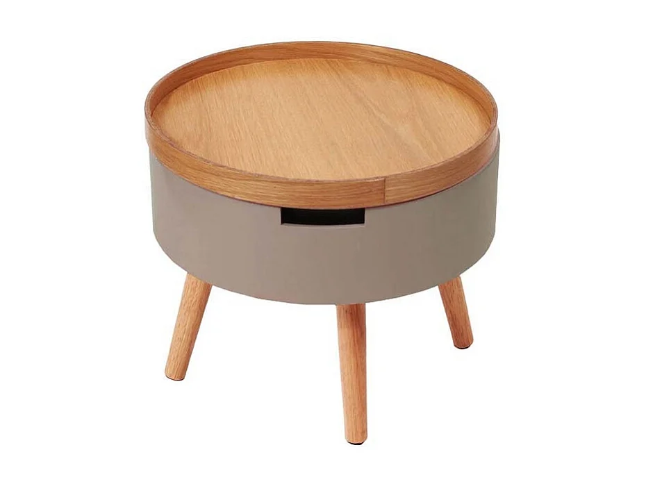 Table de chevet coffre 3 niveaux (Lot de 2) Gris