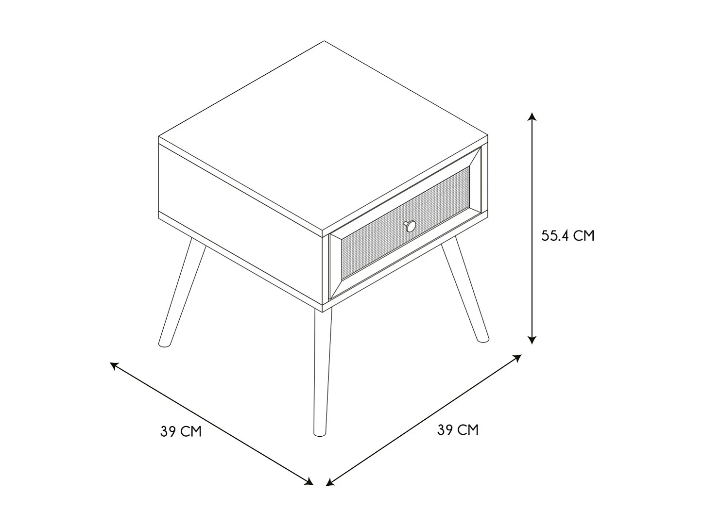 Chevet en bois 1 tiroir Bali (Lot de 2)
