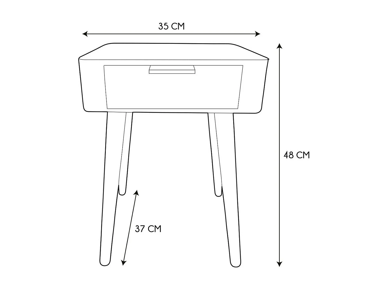 Chevet en bois 1 tiroir Zoran (Lot de 2) Kaki