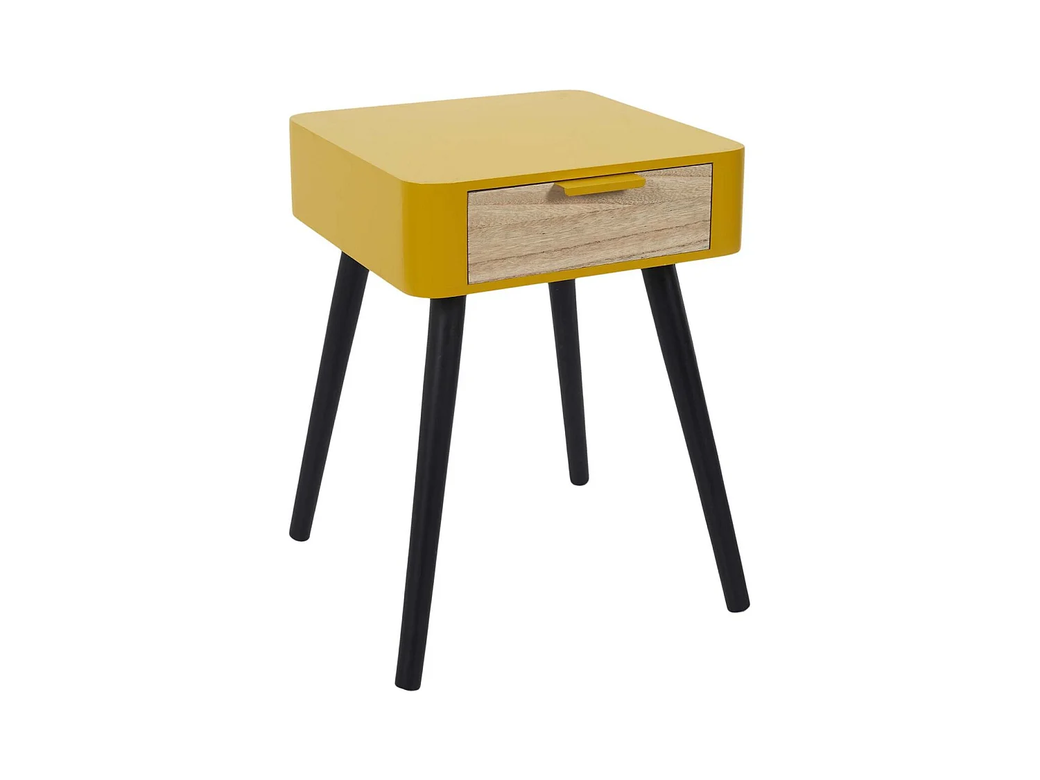 Chevet en bois 1 tiroir Zoran (Lot de 2) Jaune moutarde