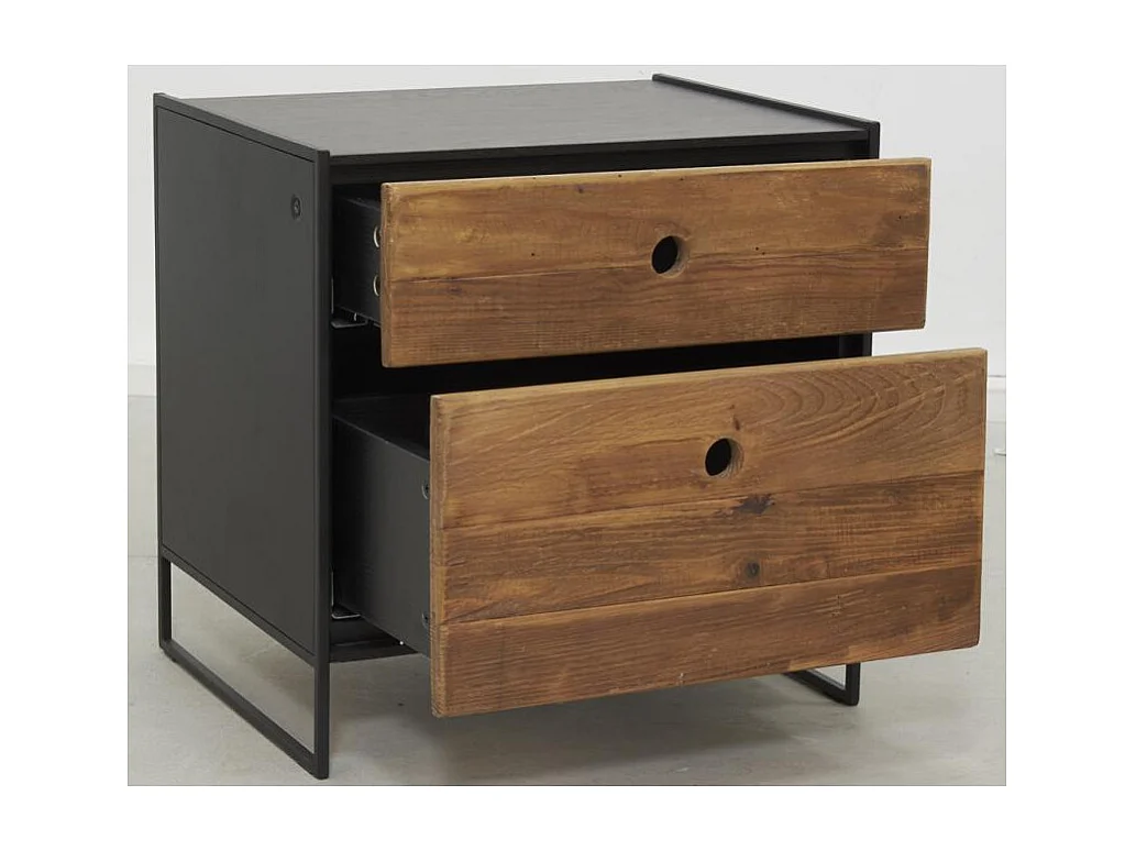 Table de nuit en pin recyclé REWOOD