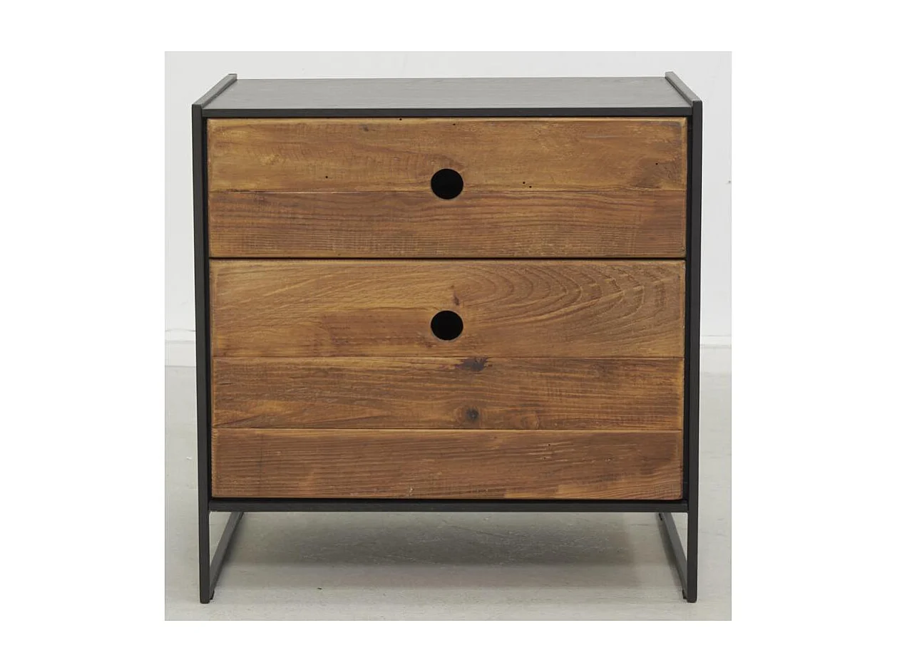 Table de nuit en métal et pin recyclé Rewood