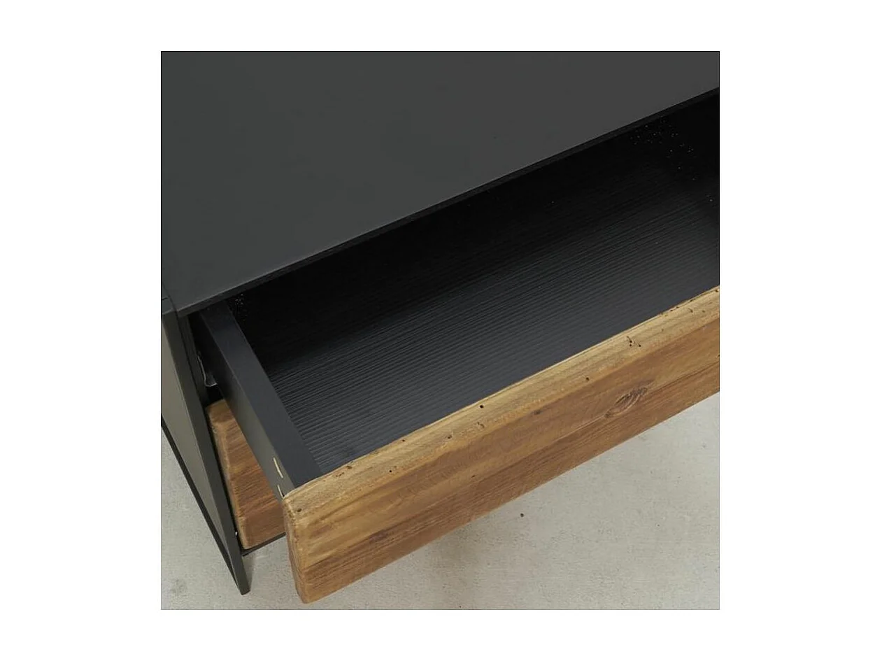 Table de nuit en métal et pin recyclé Rewood