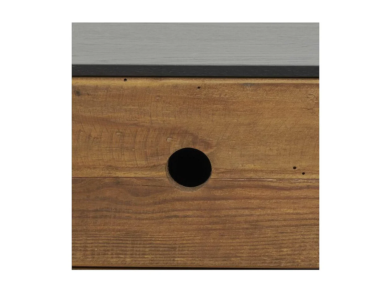 Table de nuit en métal et pin recyclé Rewood