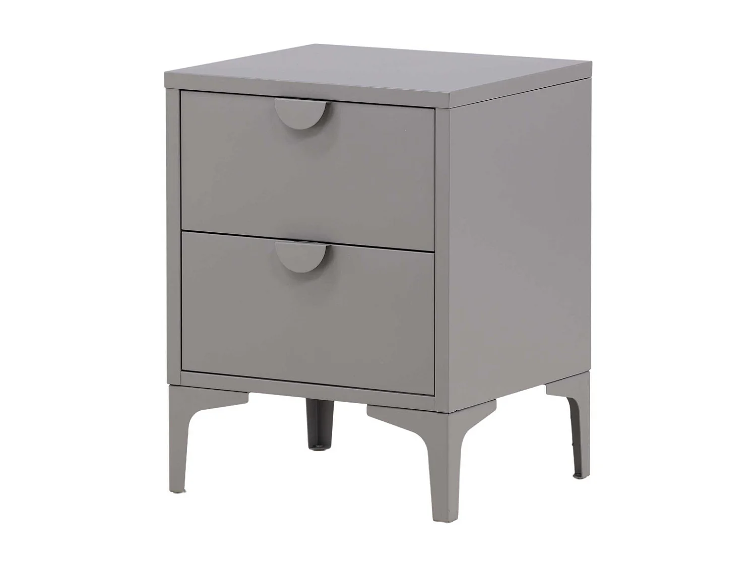 Piring Nachttisch 2 Schubladen hellgrau.