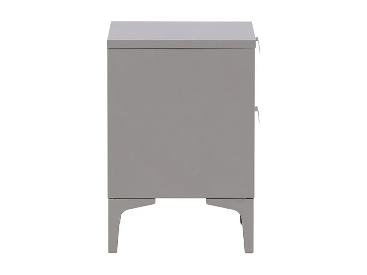 Table de Chevet 2 Tiroirs "Piring" 59cm Gris Clair