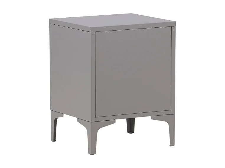 Table de Chevet 2 Tiroirs "Piring" 59cm Gris Clair