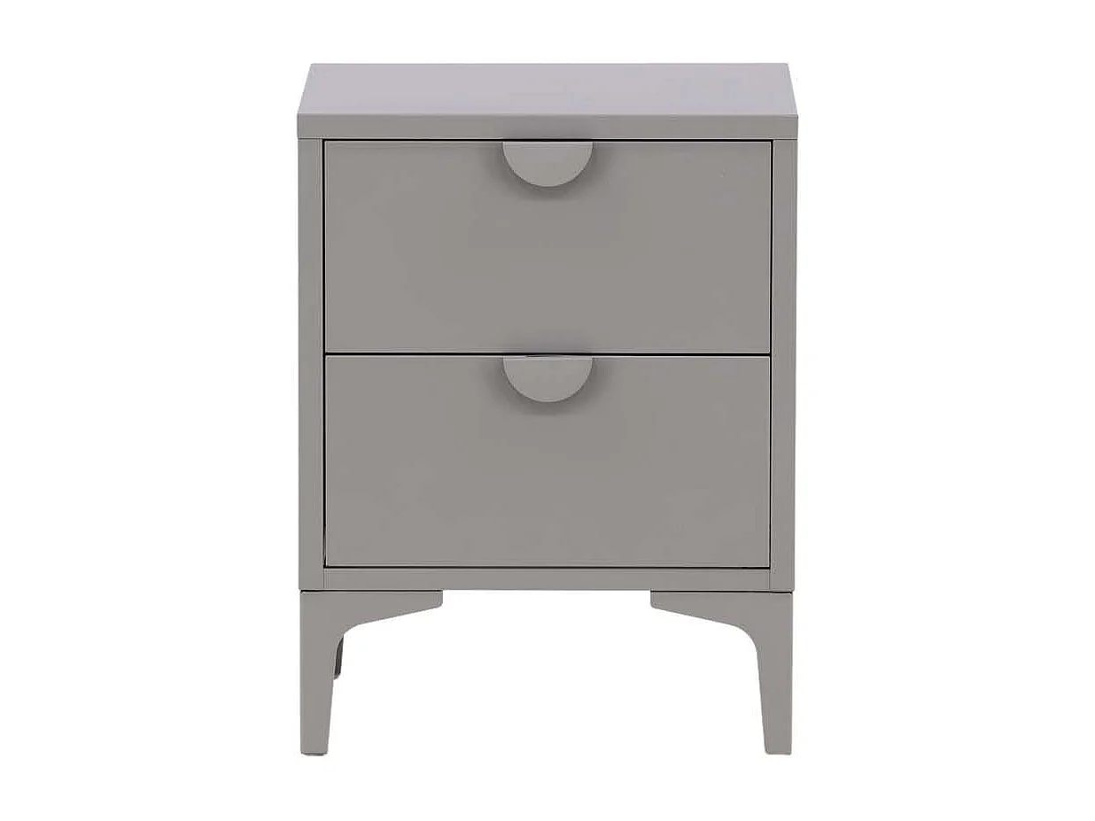 Piring table de nuit 2 tiroirs gris clair.