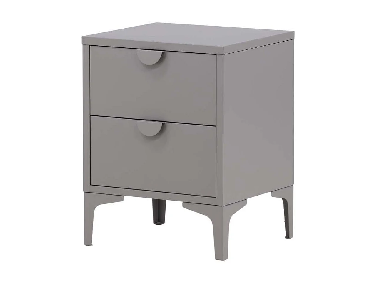 Piring table de nuit 2 tiroirs gris clair.