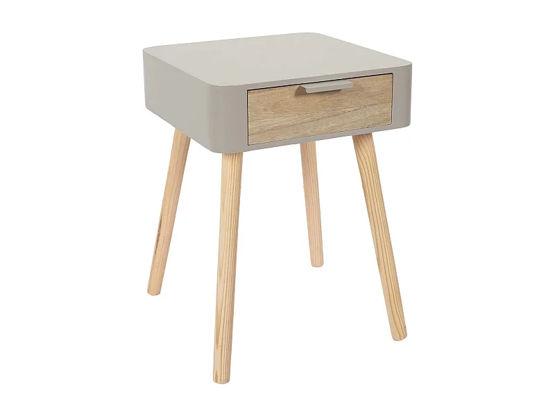 Chevet en bois 1 tiroir Zoran (Lot de 2) Taupe