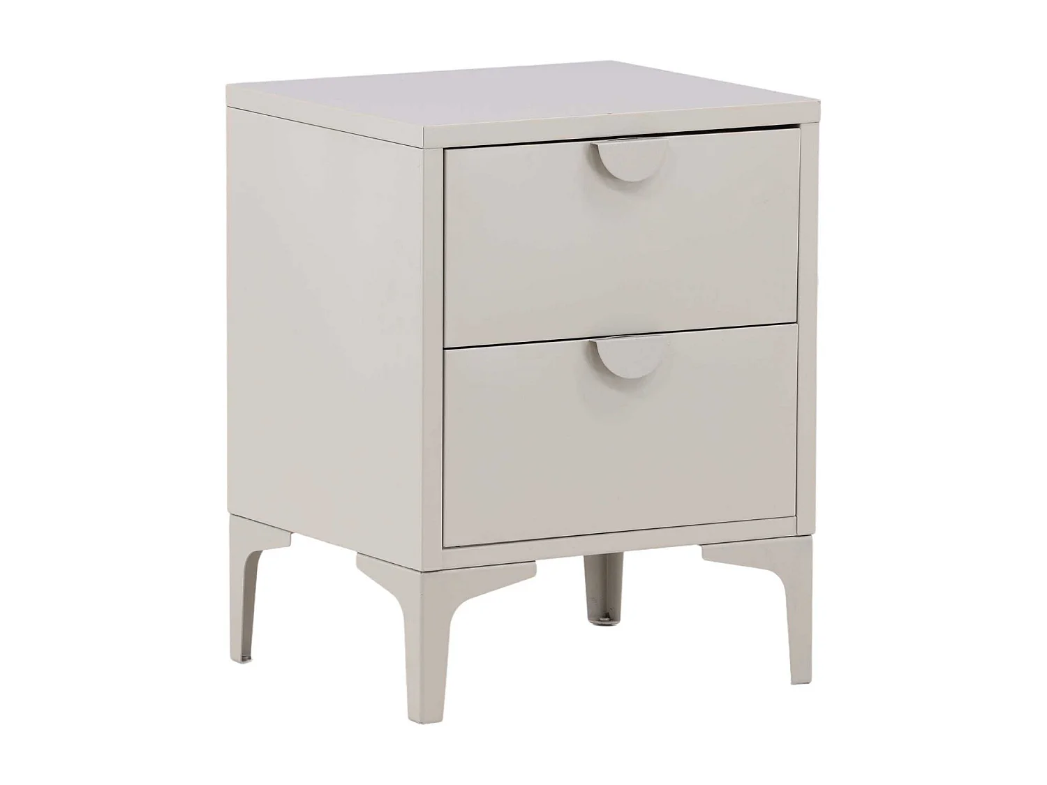 Table de Chevet 2 Tiroirs "Piring" 59cm Beige