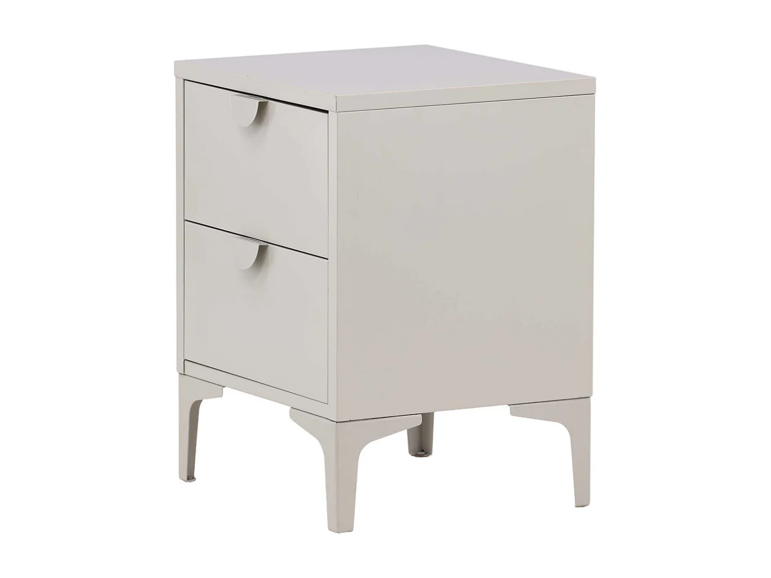 Table de Chevet 2 Tiroirs "Piring" 59cm Beige