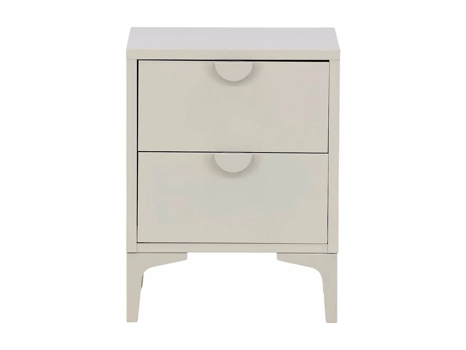 Table de Chevet 2 Tiroirs "Piring" 59cm Beige