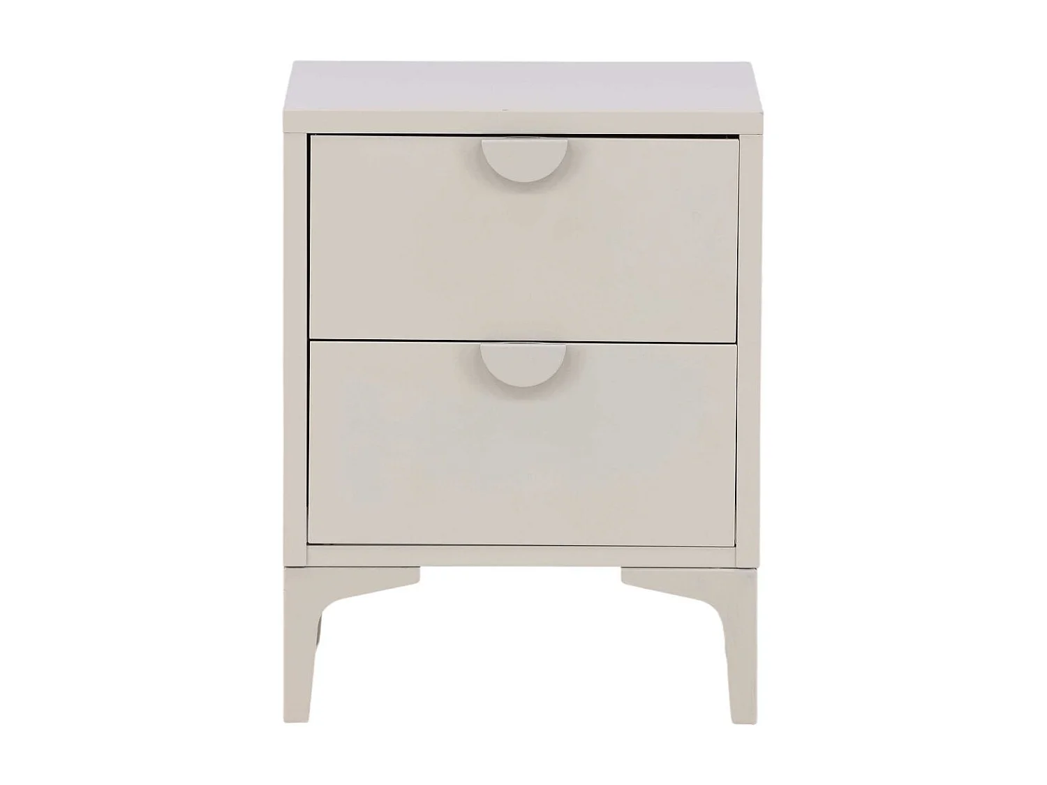 Table de Chevet 2 Tiroirs "Piring" 59cm Beige