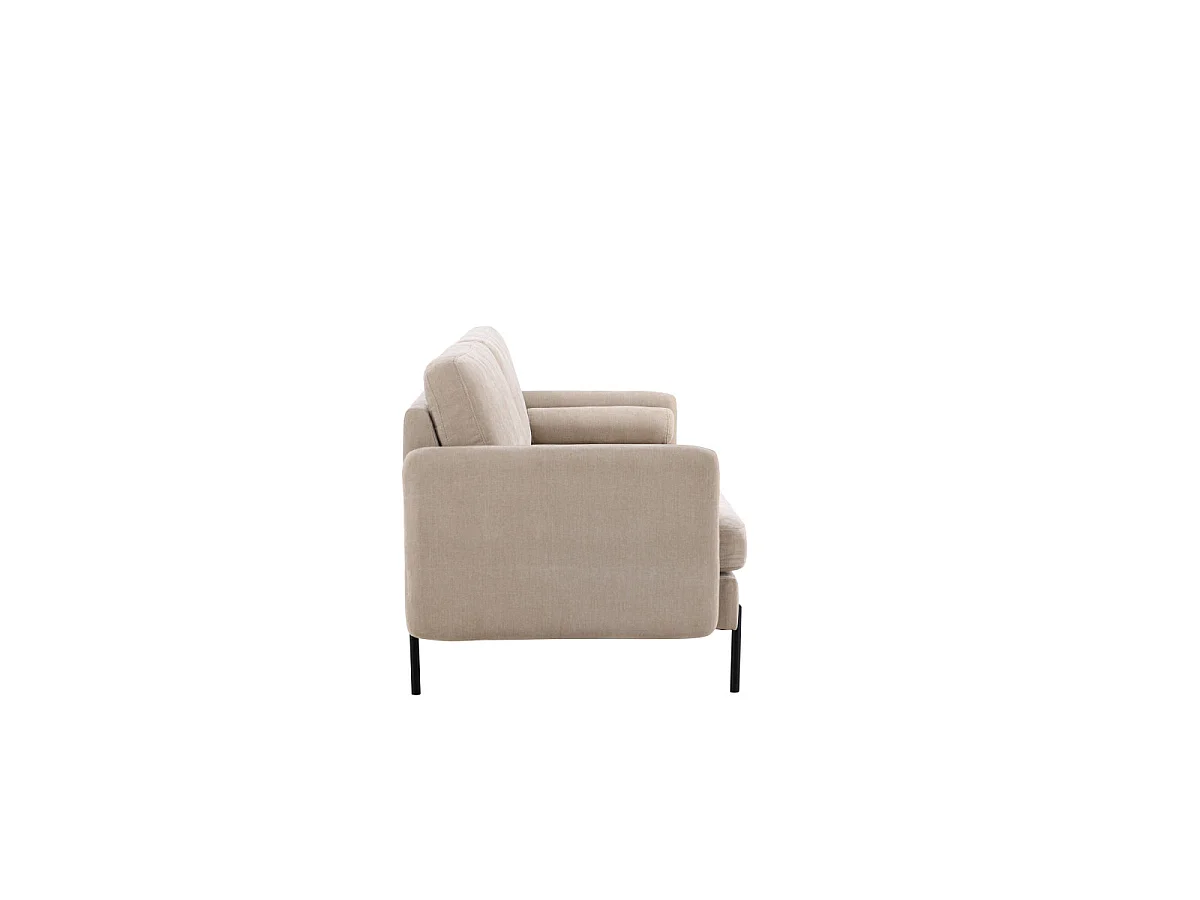 Pouf cube en tissu polaire beige NAPY