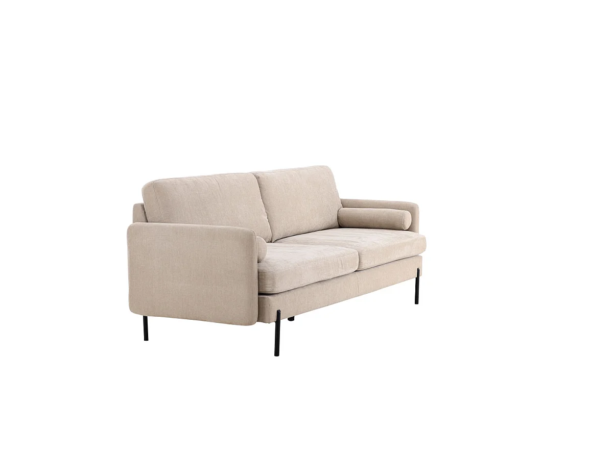 Pouf cube en tissu polaire beige NAPY