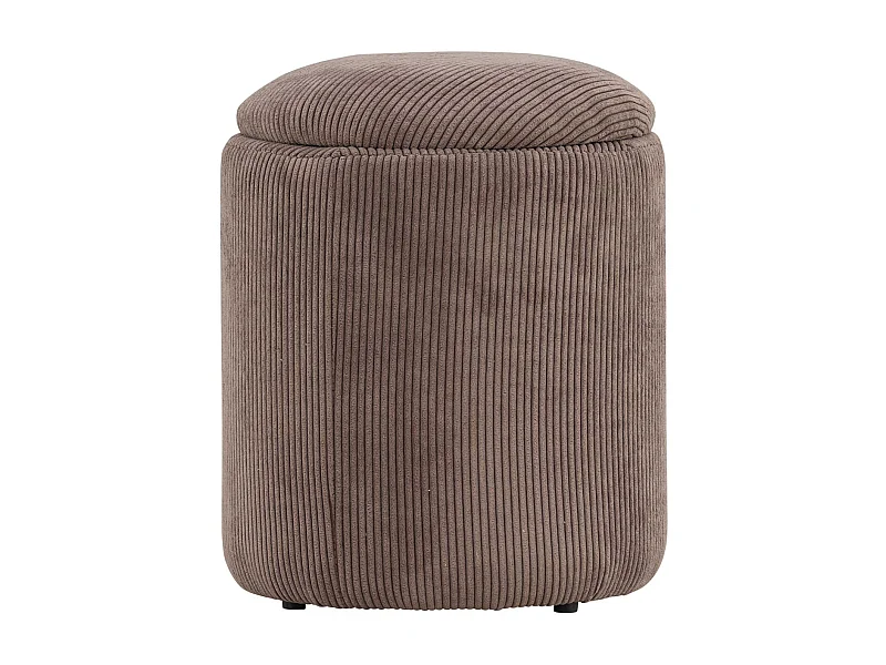 Limpen Pouf Ø32cm Samt mit Aufbewahrung braun.