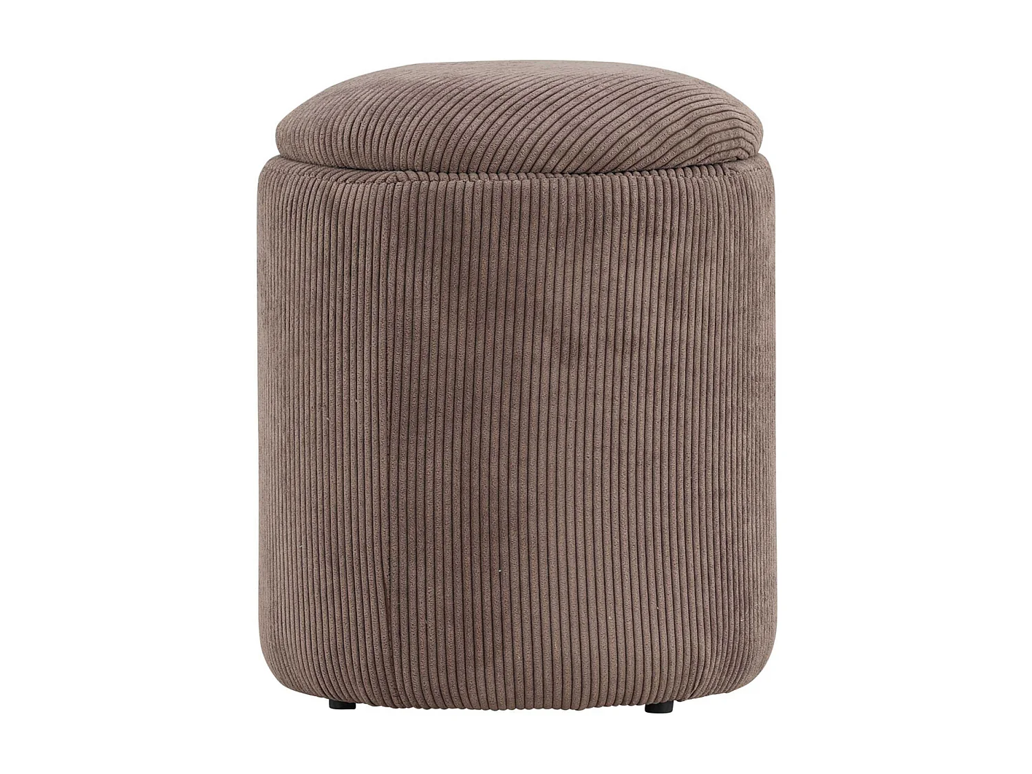 Pouf Coffre en Velours Côtelé "Limpen" 40cm Marron