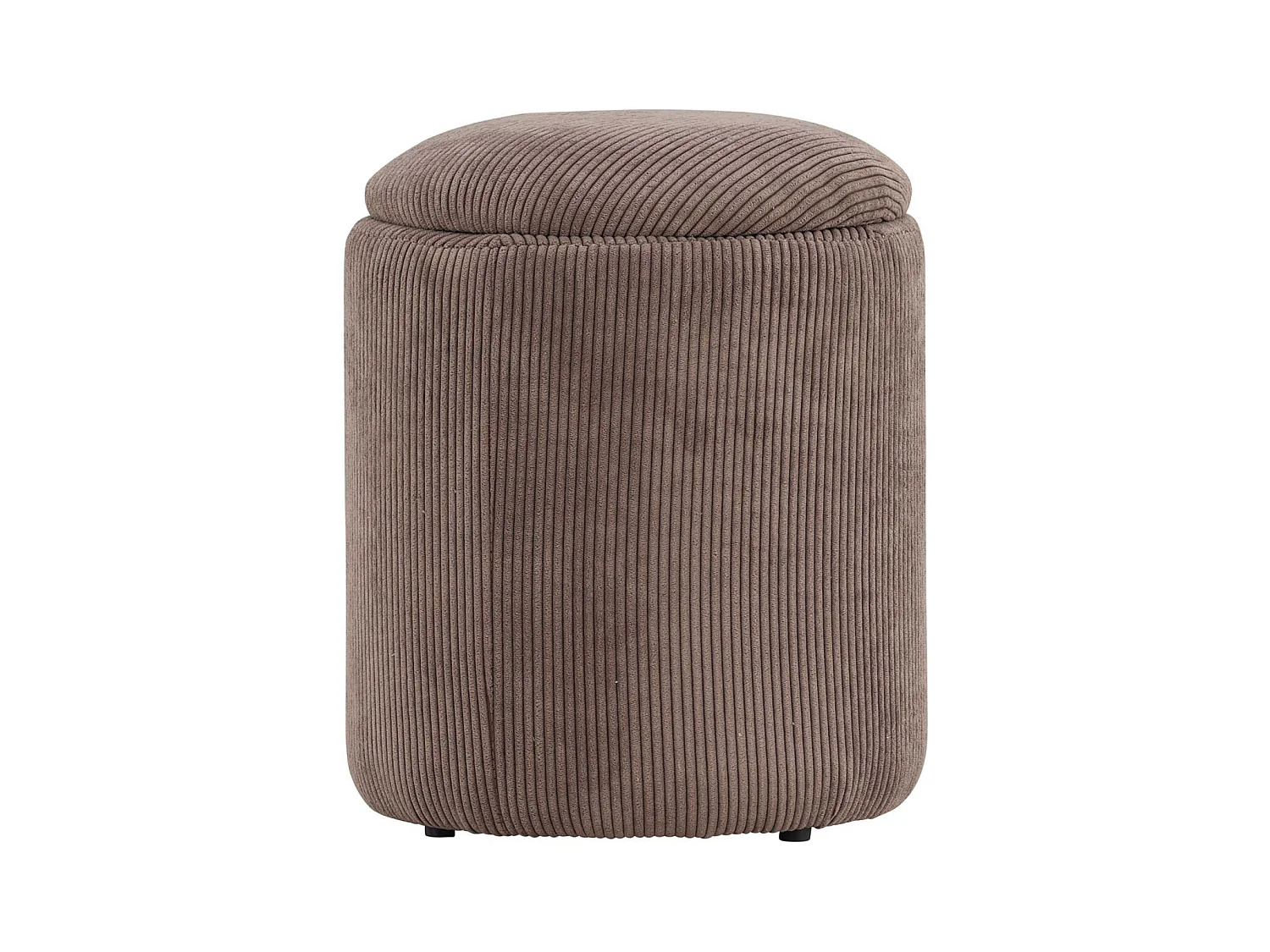 Pouf Coffre en Velours Côtelé "Limpen" 40cm Marron