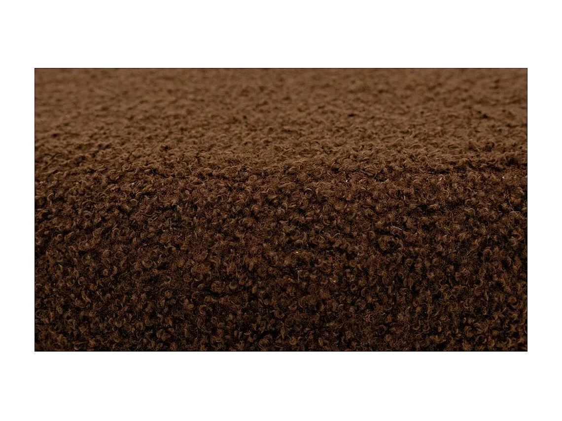 Pouf rond en bouclette et métal doré