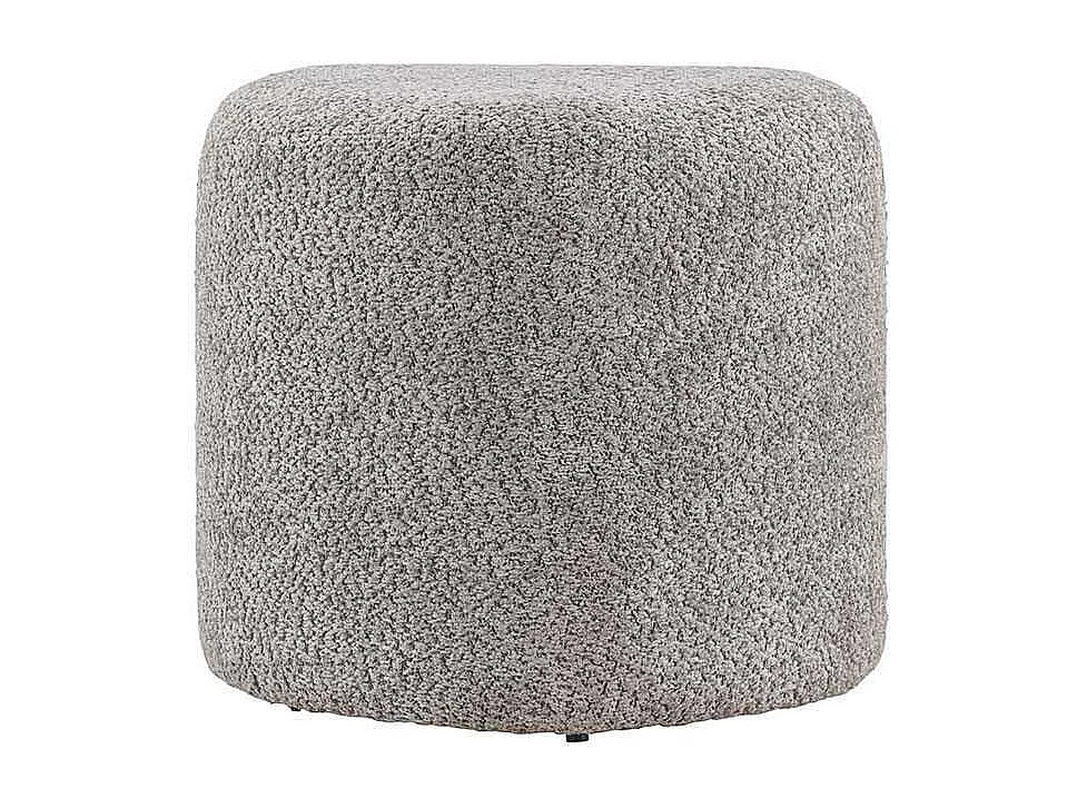 Pouf Tissu Bouclé "Peg" 46cm Gris