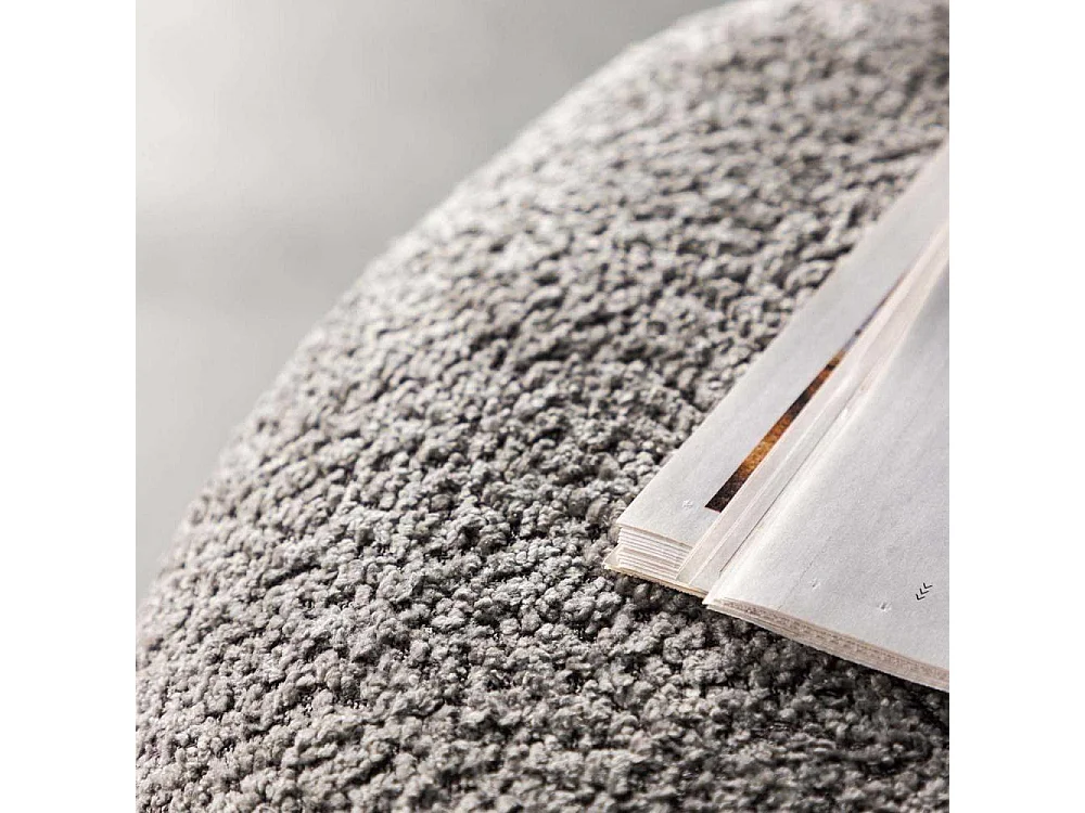 Pouf Tissu Bouclé "Peg" 46cm Gris