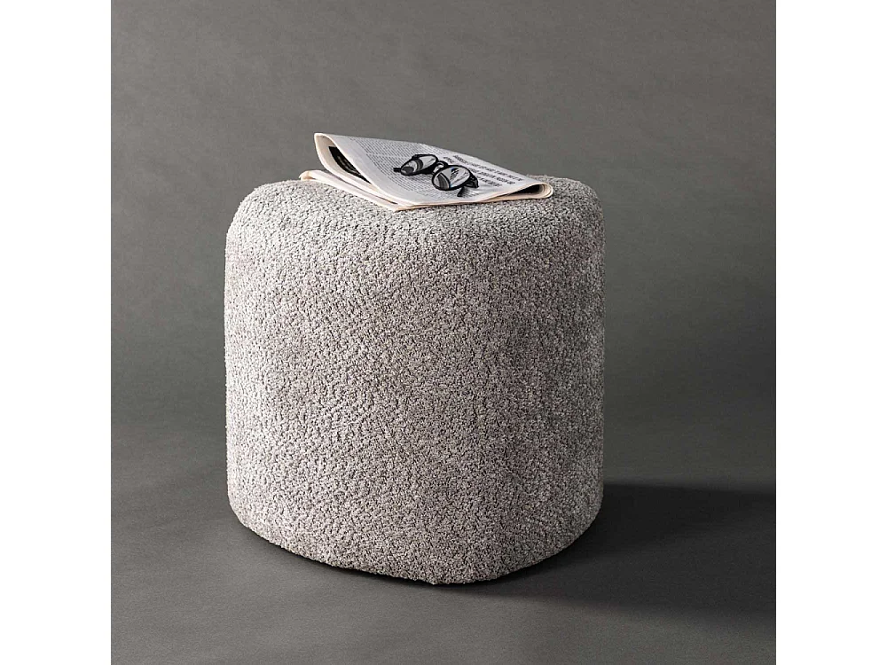 Peg poef Ø46cm grijs.