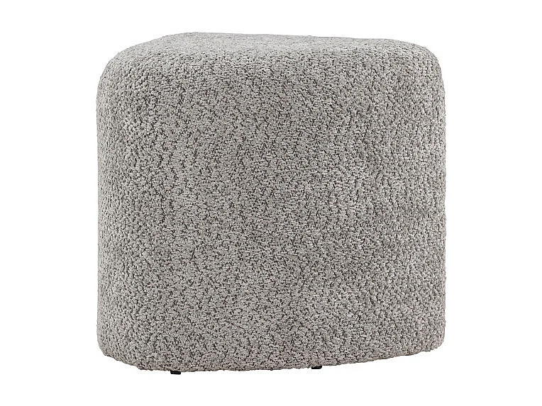 Pouf Tissu Bouclé "Peg" 46cm Gris