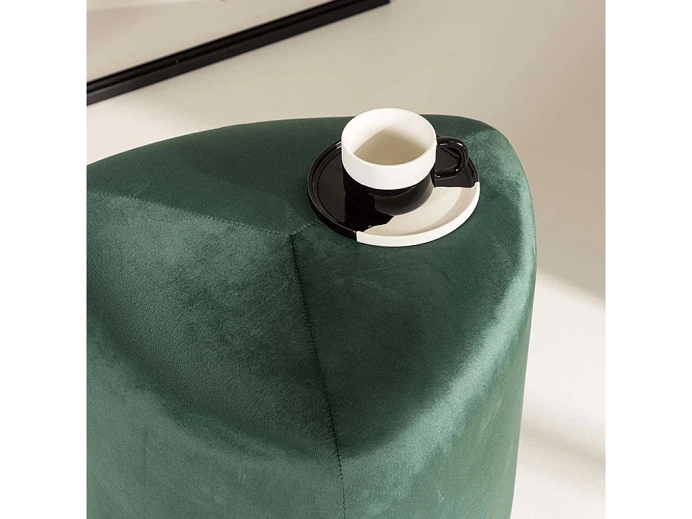 Pouf en Velours "Peg" 46cm Vert