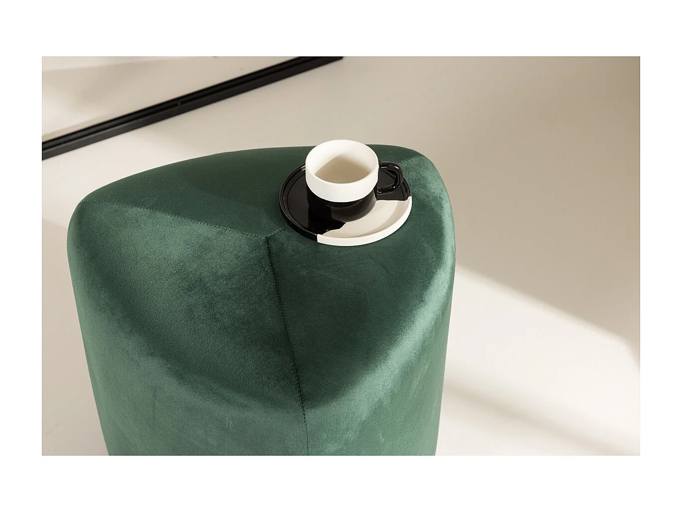 Pouf Peg Ø46cm velluto verde.