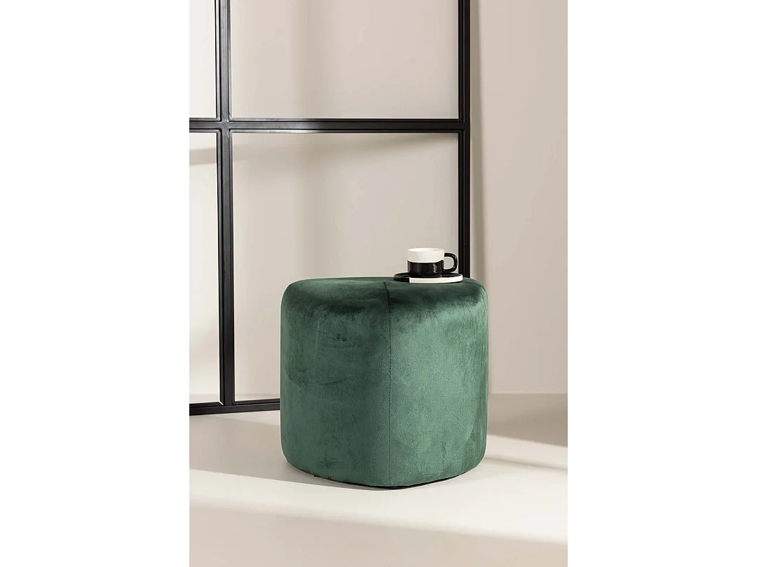 Peg poef Ø46cm velours groen.