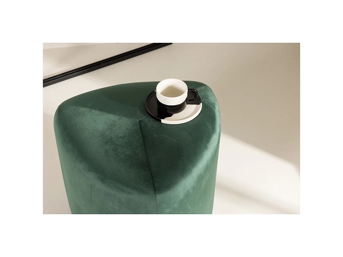 Pouf Peg Ø46cm velluto verde.