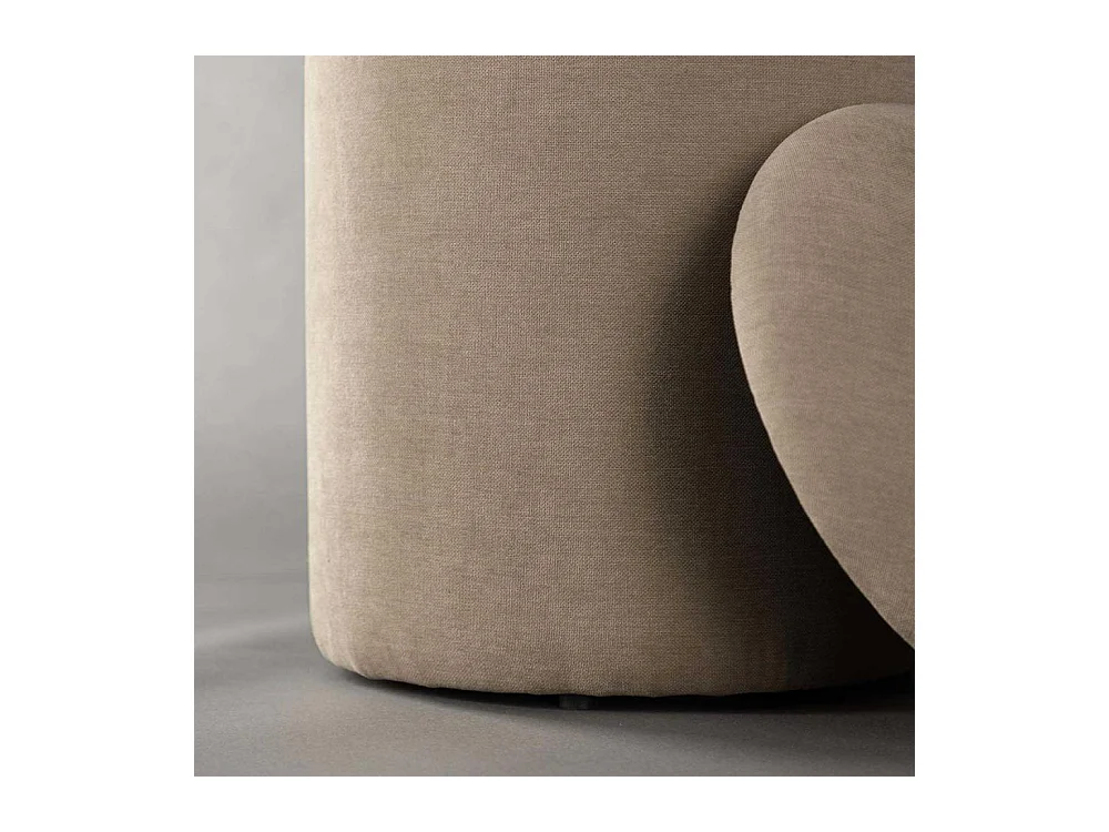 Pouf Coffre en Tissu "Limpen" 40cm Beige
