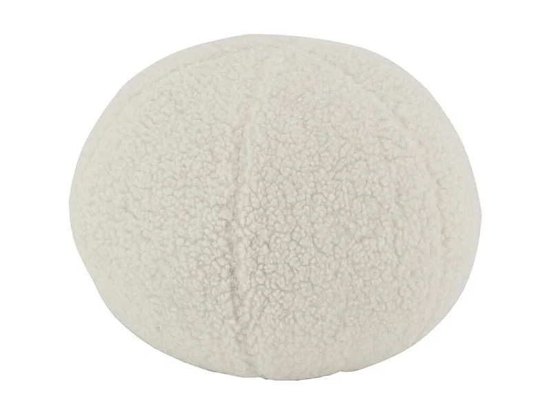 Pouf en tissu bouclettes blanc Rond