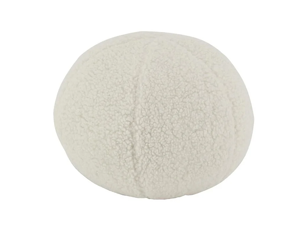 Pouf en tissu bouclettes blanc Rond